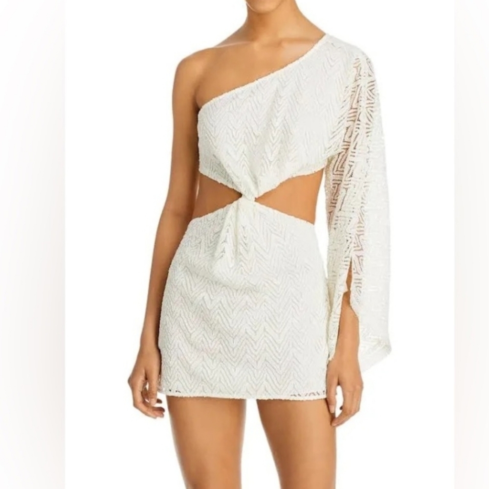 Ramy Brook Lace Henrietta Cutout One Shoulder Dress Size M NWT Festival - Picture 9 of 15